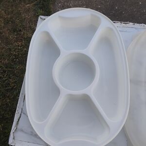 Source Unknown White Divided Serving Tray